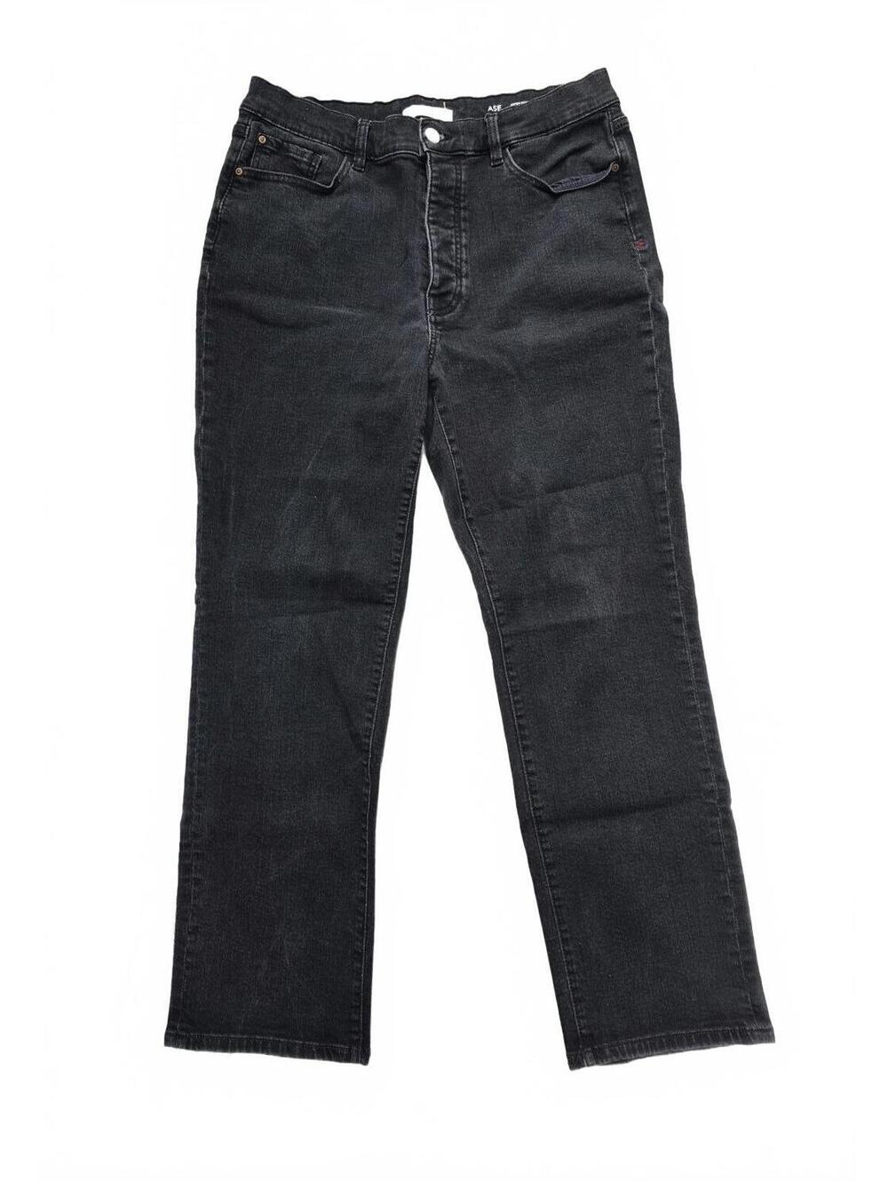 Warp+Weft Aspin Pitkin Straight Leg Jeans Charcoal Wash Womens Size 14 High Rise